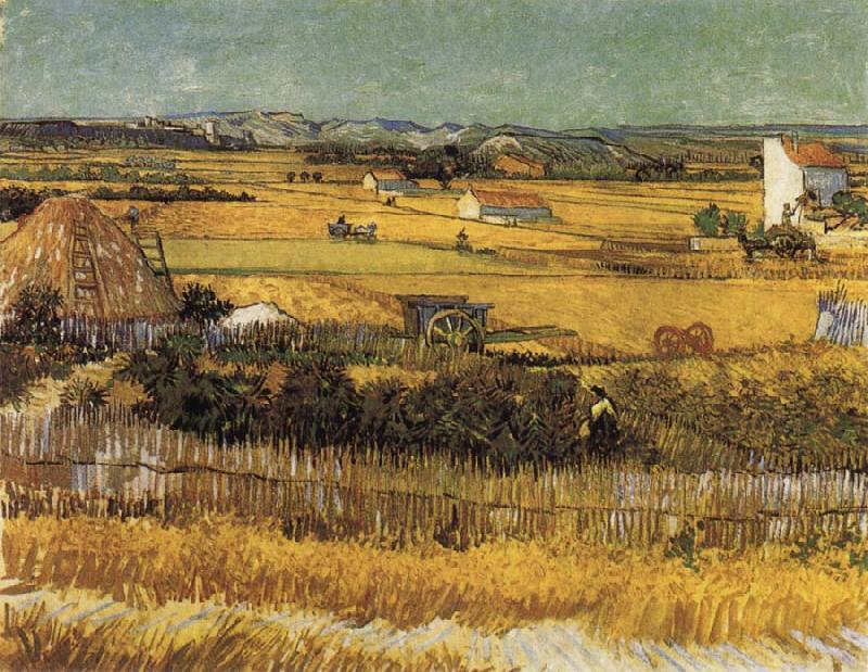 Vincent Van Gogh Harvest at La Crau,with Montmajour in the Background Sweden oil painting art
